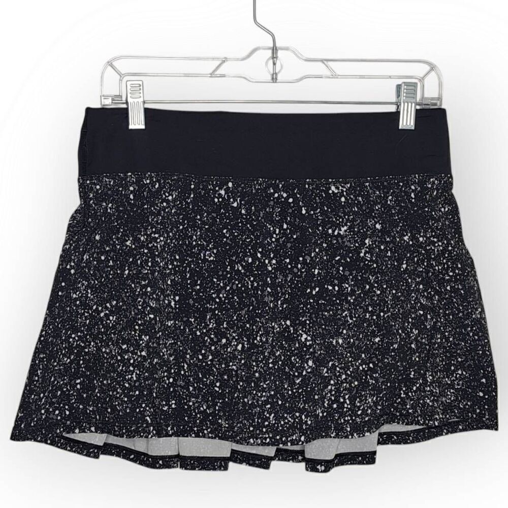 Lululemon Circuit Breaker Skort Splatter White Black / Black Women's size 6